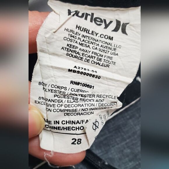 Hurley Phantom Gray & Blue Striped Swim Trunks - Picture 4 of 5